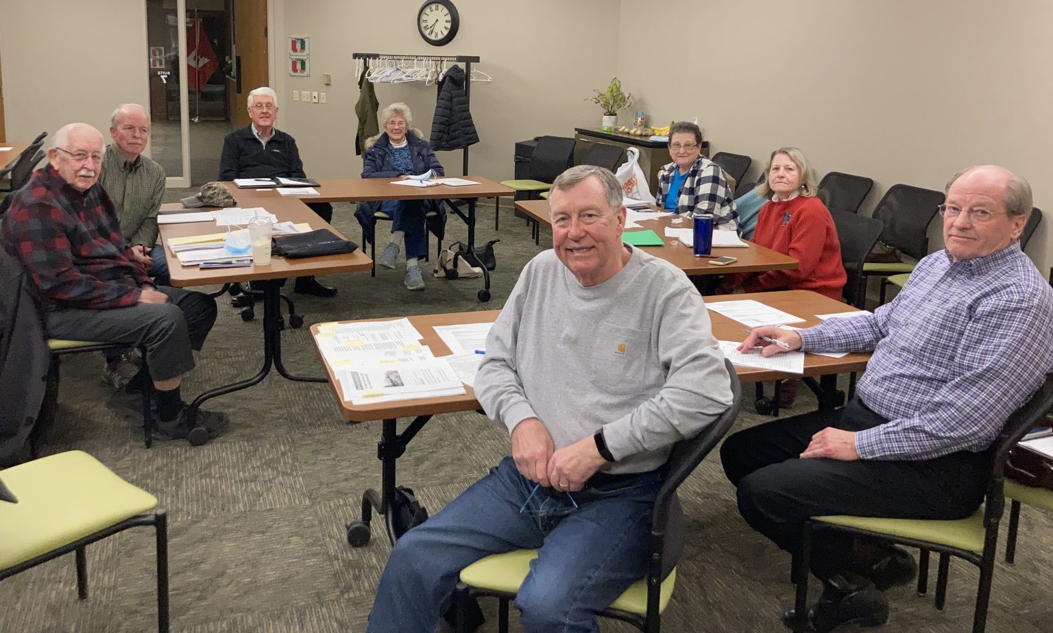 Barn Keepers of Central Illinois board meets in February 2022.